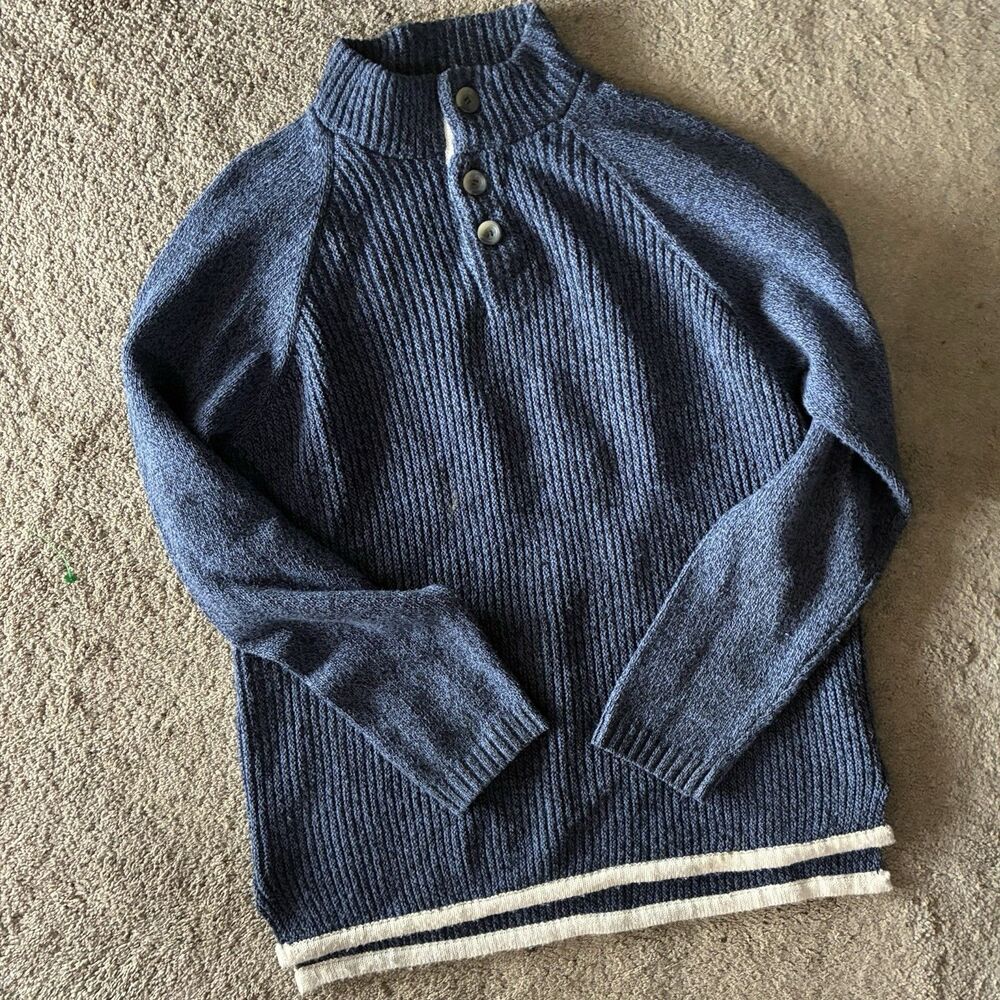 Railriders LOA Wool Blend Sweater Mens L Classic Outdoor Hiking Grandpa Dad Blue
